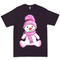 Plum winter pink snowman and hat Premium Tee - AdoDesignShop