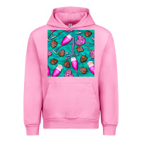 Fuchsia Pink valentines day champagne and strawberry Urban Hoodie - BundleAndBundleShop