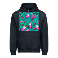 Navy valentines day champagne and strawberry Urban Hoodie - BundleAndBundleShop
