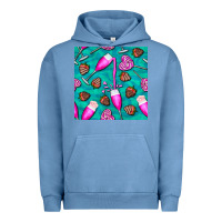 Pigment Pebble Blue valentines day champagne and strawberry Urban Hoodie - BundleAndBundleShop