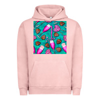 Pigment Salmon valentines day champagne and strawberry Urban Hoodie - BundleAndBundleShop
