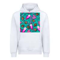White valentines day champagne and strawberry Urban Hoodie - BundleAndBundleShop