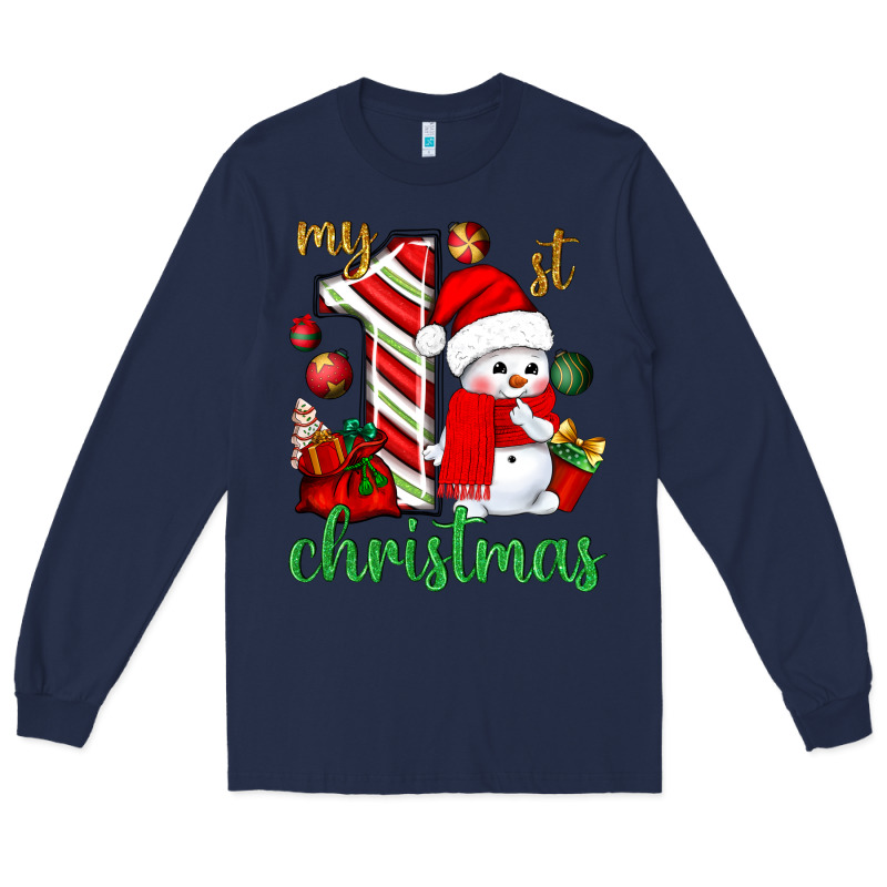 My 1 St Christmas With Cute Snowman Bbs Long Sleeve Tee by BundleAndBundleShop | Teevron