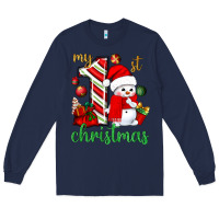 Navy my 1 st christmas with cute snowman bbs Long Sleeve Tee - BundleAndBundleShop