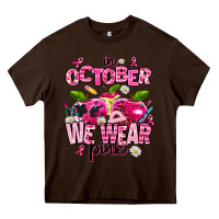 Chocolate Brown in october we wear pink teachers Heavy Core Tee - AdoDesignShop