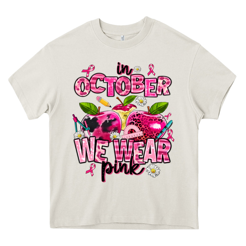 In October We Wear Pink Teachers Heavy Core Tee by AdoDesignShop | Teevron