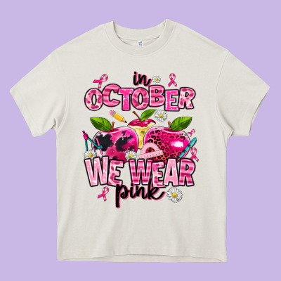 In October We Wear Pink Teachers Heavy Core Tee Designed By Adodesignshop