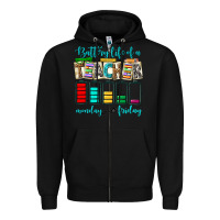 Black battery life of a teacher monday friday Zipper Hoodie - NancyCooperArtShop