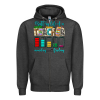 Charcoal Heather battery life of a teacher monday friday Zipper Hoodie - NancyCooperArtShop