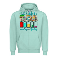 Seafoam battery life of a teacher monday friday Zipper Hoodie - NancyCooperArtShop