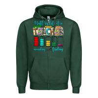 Sports Green battery life of a teacher monday friday Zipper Hoodie - NancyCooperArtShop