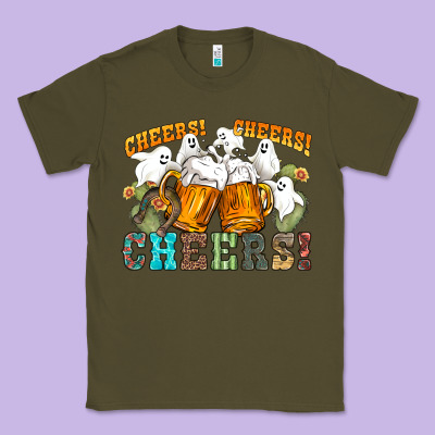 Western Cheers With Ghosts Classic Tee Designed By Nancycooperartshop