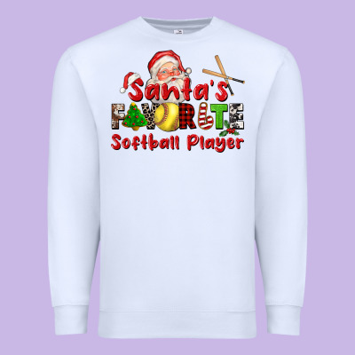 Santas Favorite Softball Player Premium Sweatshirt Designed By Cowgirlartshop
