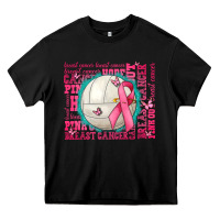 Black pink out breast cancer volleyballs Heavy Core Tee - AdoDesignShop
