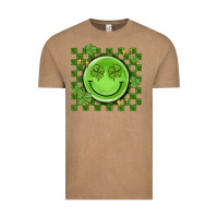 Vintage Coffee checkered st. patrick's day Vintage Tee - MaliasSmallBusiness