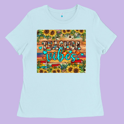 Teacher Vibes Ladies Tee Designed By Jahusdesignshop