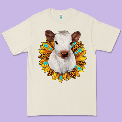 Sunflower Heifer Premium Tee Designed By Jahusdesignshop