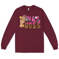 Burgundy nail boss bbs Long Sleeve Tee - BundleAndBundleShop