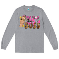 Heather Grey nail boss bbs Long Sleeve Tee - BundleAndBundleShop