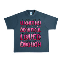 Midnight Navy you are worthy you are beautiful Urban Heavy Tee - MaliasSmallBusiness