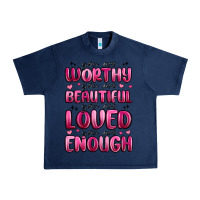 Navy you are worthy you are beautiful Urban Heavy Tee - MaliasSmallBusiness