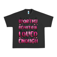 Pigment Black you are worthy you are beautiful Urban Heavy Tee - MaliasSmallBusiness