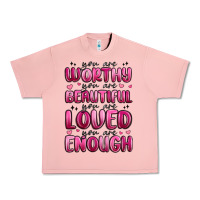 Salmon you are worthy you are beautiful Urban Heavy Tee - MaliasSmallBusiness