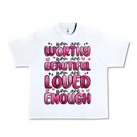 White you are worthy you are beautiful Urban Heavy Tee - MaliasSmallBusiness