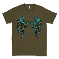 Army Green turquoise leopard wings Classic Tee - RanaPortraitStore