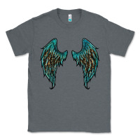 Charcoal Heather turquoise leopard wings Classic Tee - RanaPortraitStore
