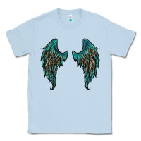 Dusty Blue turquoise leopard wings Classic Tee - RanaPortraitStore