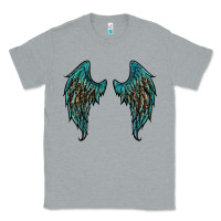 Heather Grey turquoise leopard wings Classic Tee - RanaPortraitStore