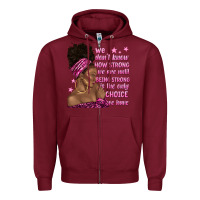 Burgundy afro woman cancer Zipper Hoodie - texasbilliewilder
