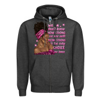 Charcoal Heather afro woman cancer Zipper Hoodie - texasbilliewilder