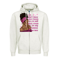Oatmeal Heather afro woman cancer Zipper Hoodie - texasbilliewilder