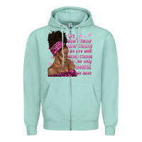 Seafoam afro woman cancer Zipper Hoodie - texasbilliewilder