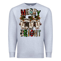Heather Grey merry and bright Premium Sweatshirt - CowGirlArtShop