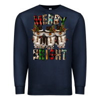 Navy merry and bright Premium Sweatshirt - CowGirlArtShop