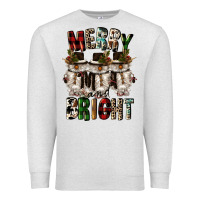 Oatmeal Heather merry and bright Premium Sweatshirt - CowGirlArtShop