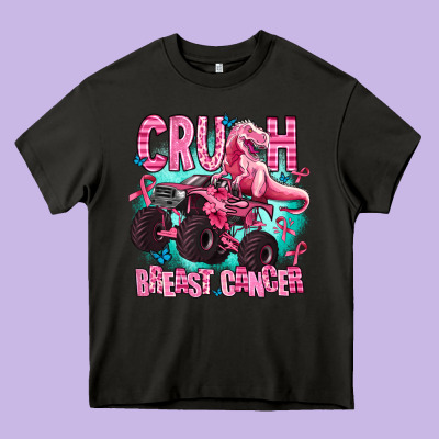 Crush Breast Cancer Heavy Core Tee Designed By Adodesignshop