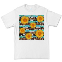 White sunflower western seamless revize Premium Tee - AdoDesignShop