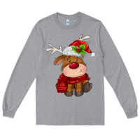 Heather Grey christmas baby deer Long Sleeve Tee - MaliasSmallBusiness