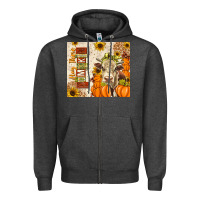 Charcoal Heather fall hay there pumpkin Zipper Hoodie - texasbilliewilder