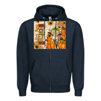 Navy fall hay there pumpkin Zipper Hoodie - texasbilliewilder