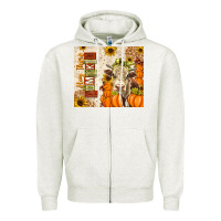 Oatmeal Heather fall hay there pumpkin Zipper Hoodie - texasbilliewilder