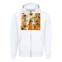 White fall hay there pumpkin Zipper Hoodie - texasbilliewilder