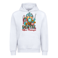 White dental office manager cold drink frappe Urban Hoodie - FaDigitalArtStudio