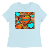 Baby Blue teacher hearts Ladies Tee - JahusDesignShop