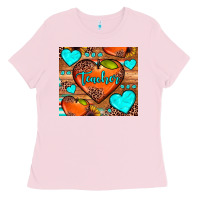 Bubblegum Pink teacher hearts Ladies Tee - JahusDesignShop