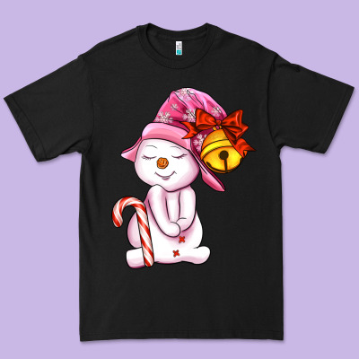 Winter Pink Snowman Premium Tee Designed By Adodesignshop